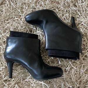 Genuine leather and suede booties